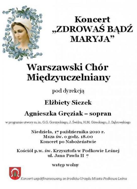 Zdrowaś Bądź Maryja - koncert Warszawskiego Chóru Międzyuczelnianego