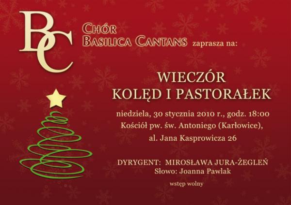 Koncert koled, 30 I o godz. 18:00, Wrocław