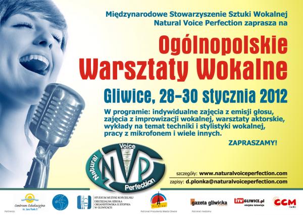 Ogólnopolskie Warsztaty Wokalne NVP w Gliwicach - ZAPRASZAMY!