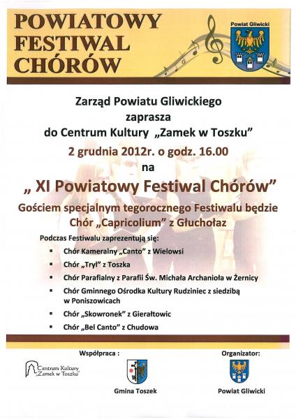 2 grudnia 2012r. - XI Powiatowy Festiwal Chórów