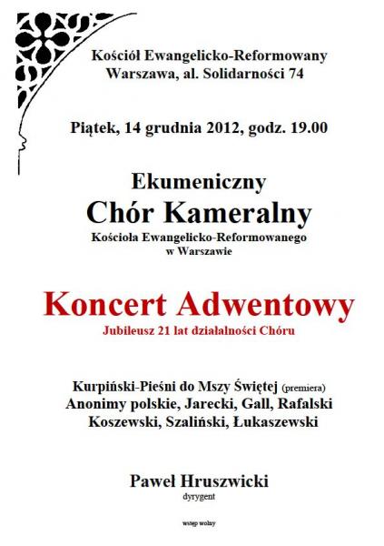 Polski Koncert Adwentowy - 21 Jubileusz Chóru Kameralnego