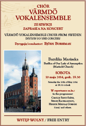 Koncert chóru szwedzkiego Värmdö Vokalensemble w krakowskiej Bazylice Mariackiej