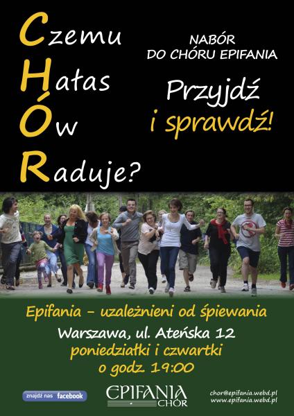 Warszawa, Saska Kępa - Chór Epifania ogłasza nabór! 