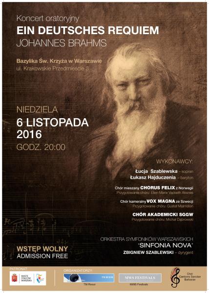 Koncert oratoryjny ”Ein Deutsches Requiem” J.Brahmsa