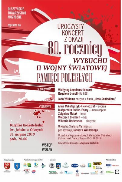 Requiem W.A. Mozarta - Koncert z okazji 80. rocznicy wybuchu II Wojny Światowej