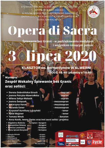 Koncert OPERA DI SACRA -Śpiewanie bez Granic - Alwernia