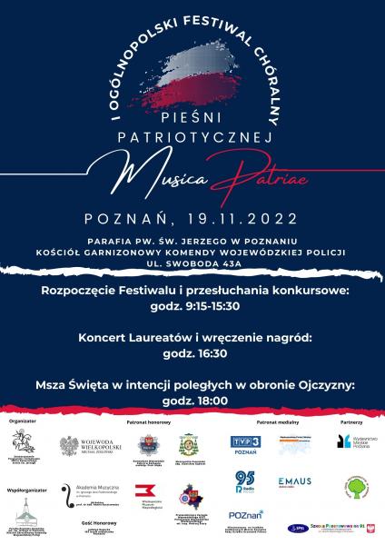 I Ogólnopolski Festiwal Chóralny Pieśni Patriotycznej MUSICA PATRIAE  Poznań 2022