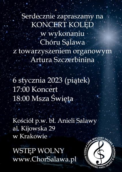 Koncert kolęd u bł. Salawy w 2022 r. (Kraków)